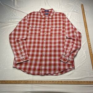 Pendleton wool blend size XL Red and White Plaid Button-Down Shirt
